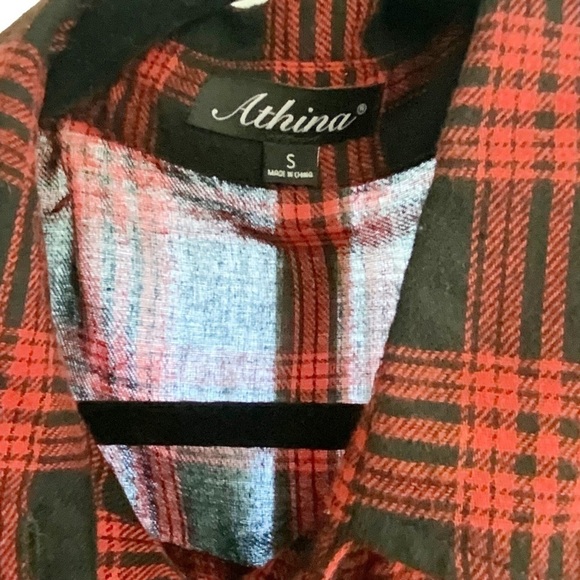 Athena red plaid tunic top. Size S - Picture 5 of 7